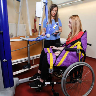 Occupational Therapy students using equipment
