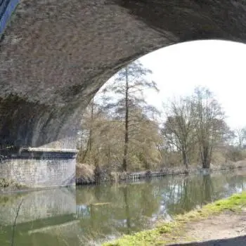 Canal and footpath underneath bridge image
