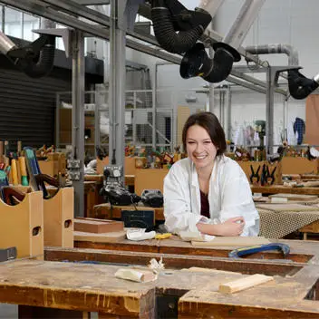 Design student in Brunel's state-of-the-art facilities