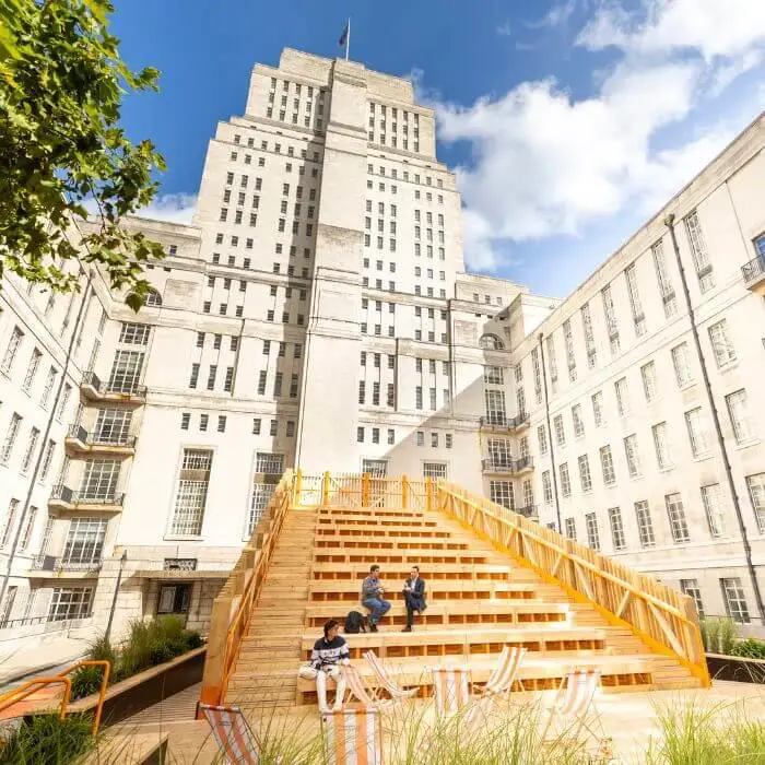 The steps at Senate House building at University of London