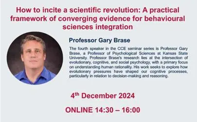 image of CCE Seminar Series - Professor Gary Brase