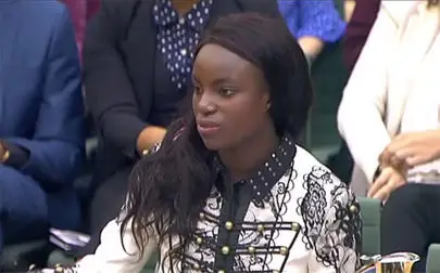 image of Law graduate Aluko answers MPs' questions on bullying and racism