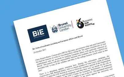 image of Retract Brexit letter to universities, says Brunel-based think tank