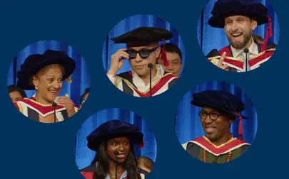 image of Five famous faces receive honorary awards at Summer Graduation