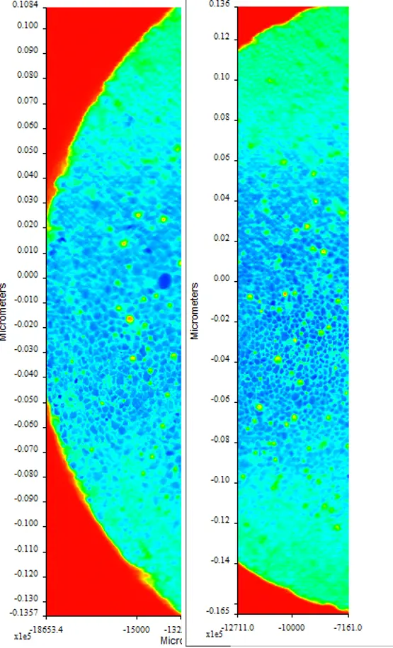 A false colour image of CH bonding obtained using microFTIR, indicating microplastics