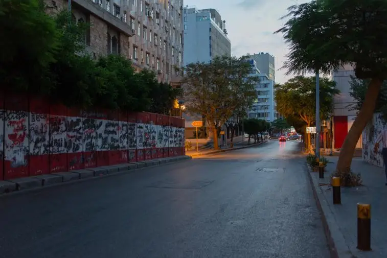 A series of photographs showing former checkpoints locations where people were abducted or killed during the 1975-1990 Lebanese civil war.