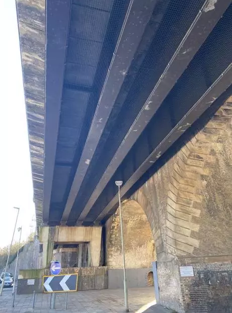 Underneath the London to Birmingham railway bridge