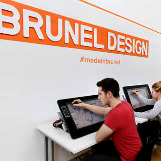 Design students studying